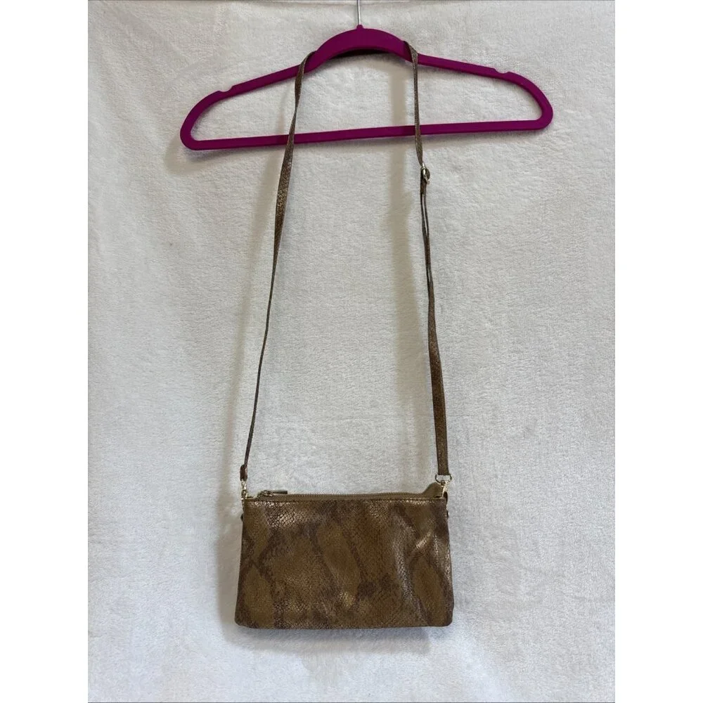Carolina Hill Women’s Crossbody Multi Compartment‎ Zipper Slots Faux Snakeskin